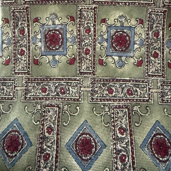 Lot Of 2 Vintage Etienne Aigner All Silk Neckties Floral Geometric Patterns USA - Picture 13 of 15